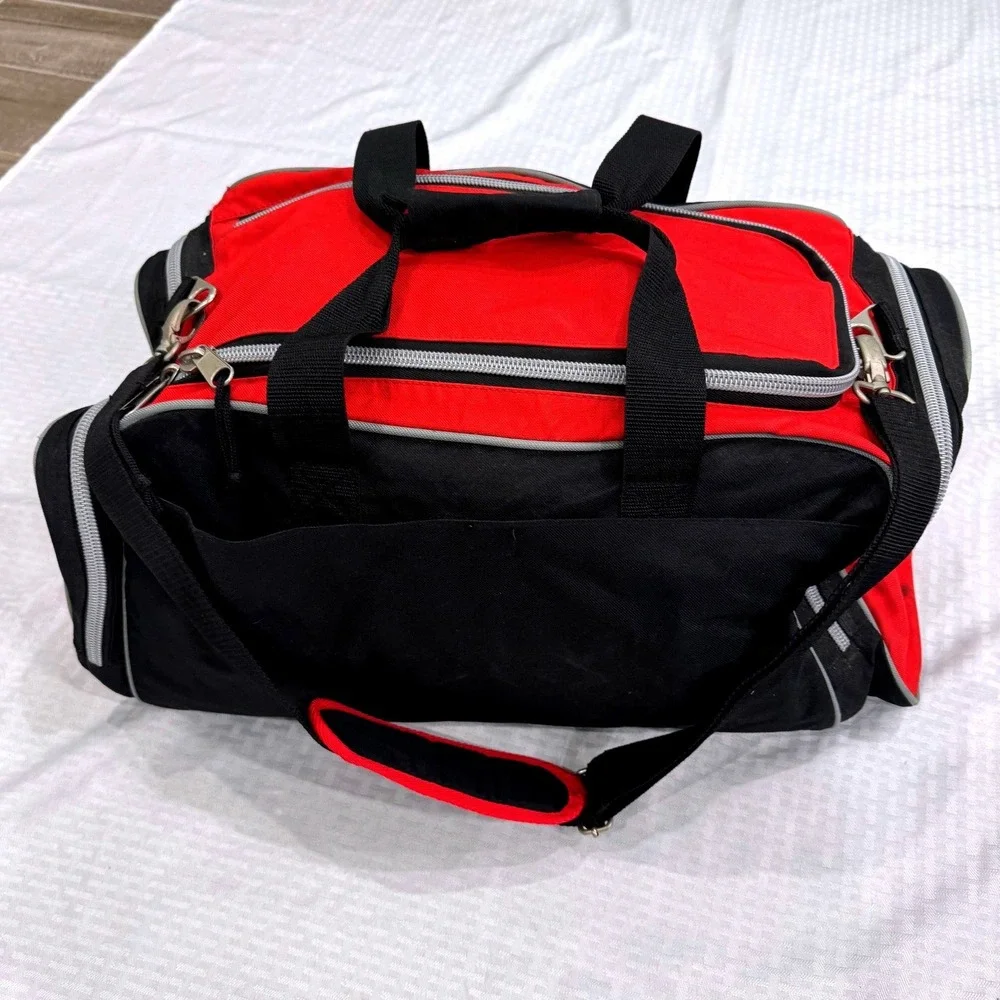 Houston Rockets NBA Duffel Bag Red Black Gym Travel Shoulder Strap Basketball
